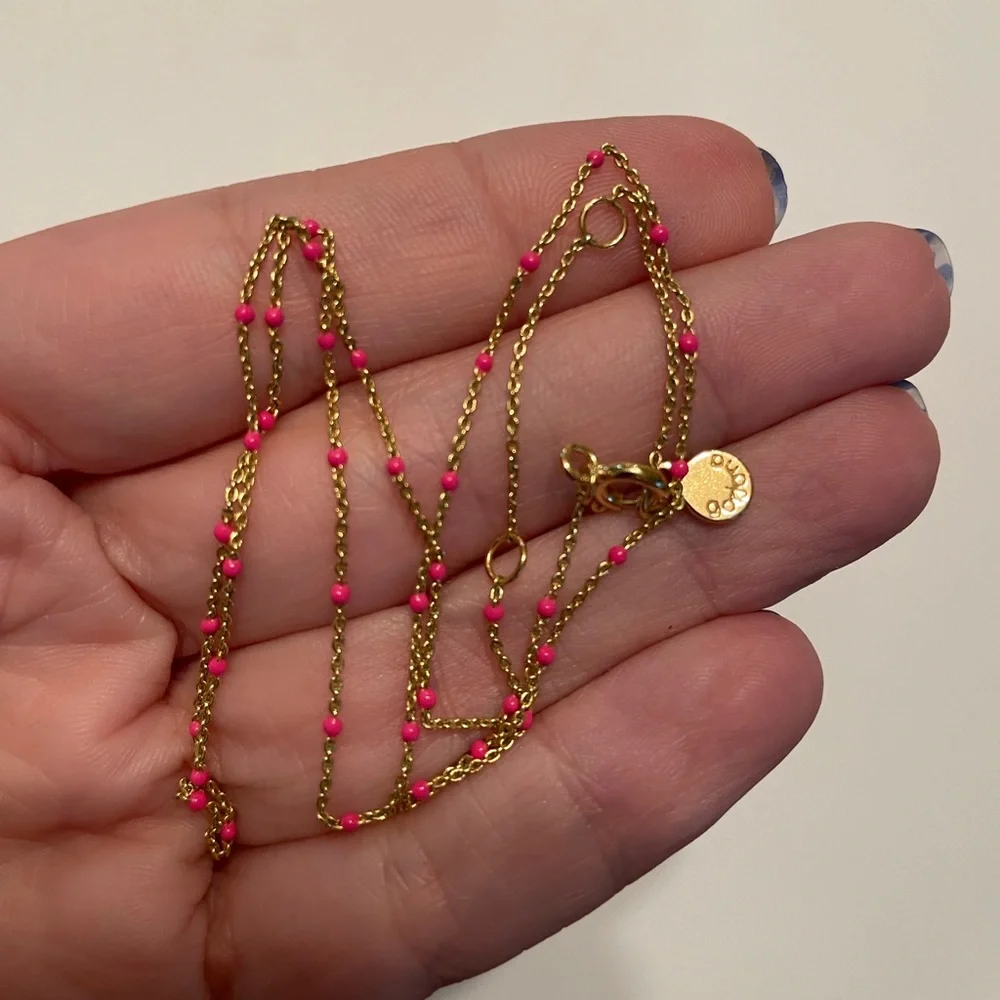 Gorjana Capri Necklace (Pink Enamel) - Picture 2 of 7